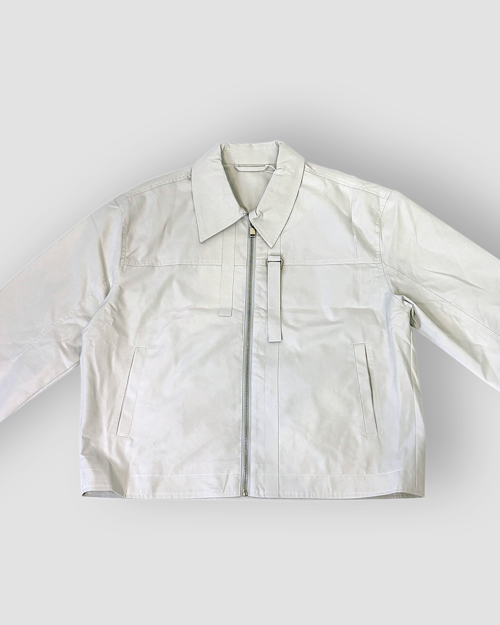 Harrington Jacket Crop Cut with Straps - Light Cream