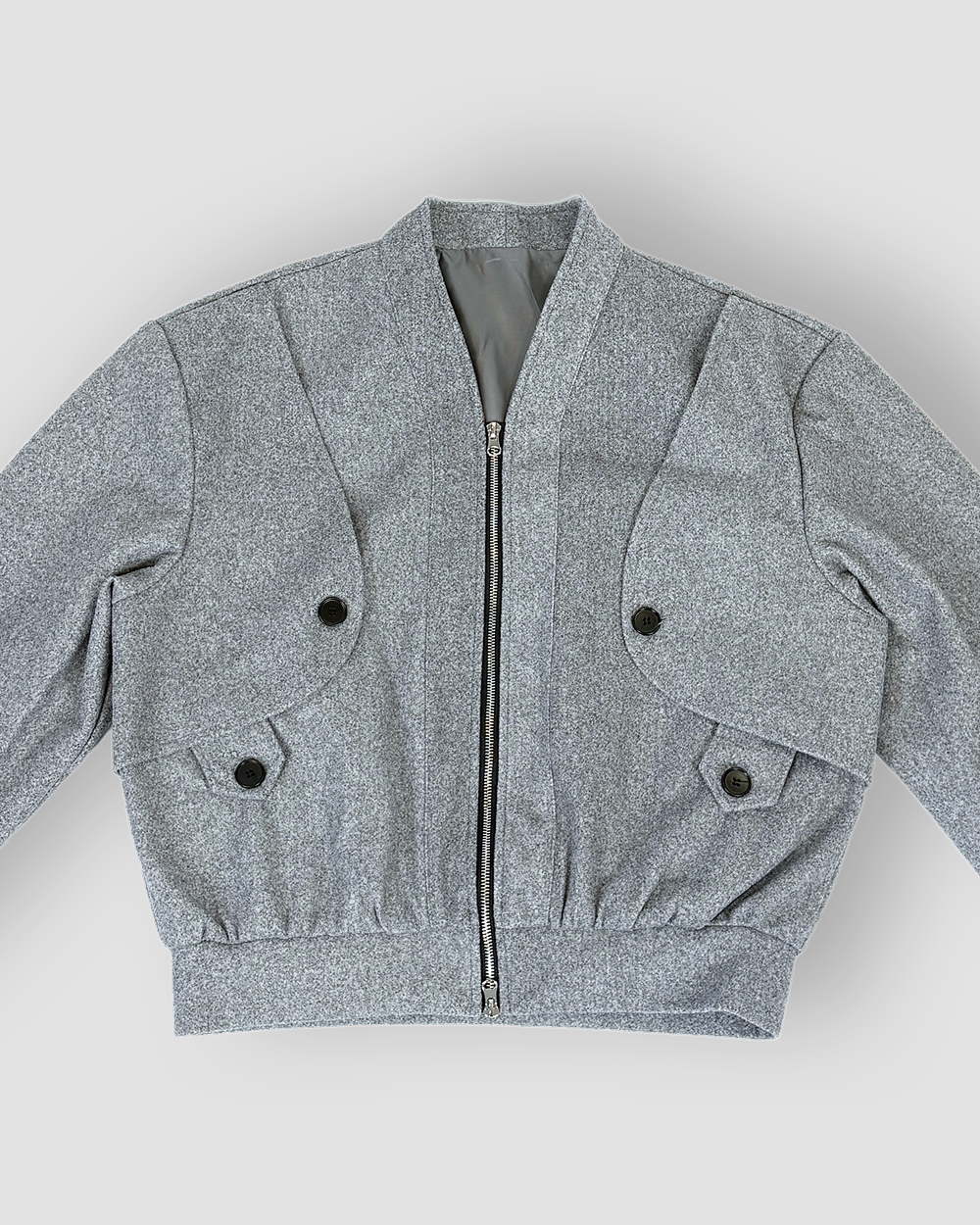 Felted Box Cut Jacket ‘Wide Shoulder’ - Light Grey