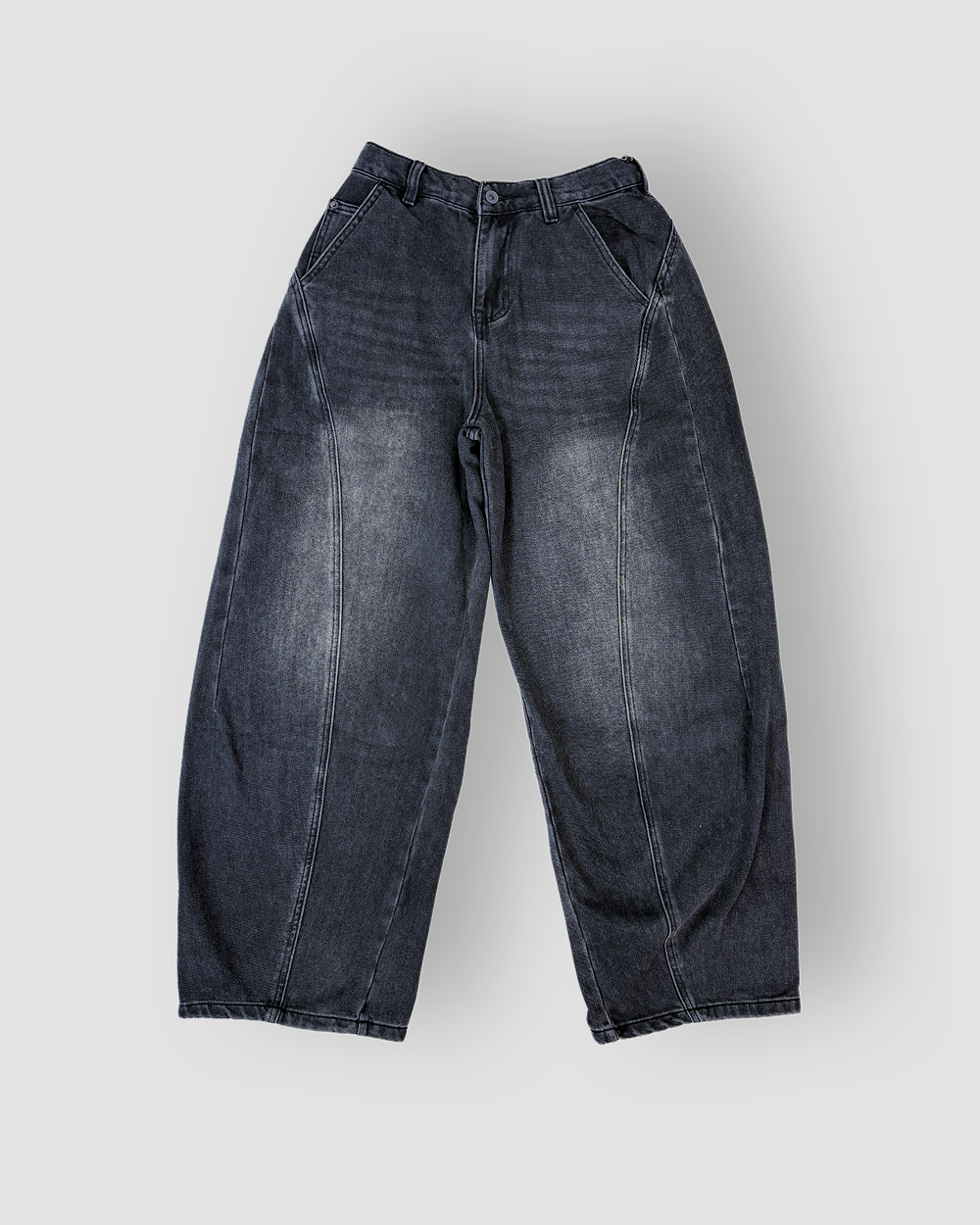 Denim Jeans ‘Liners’ Balloon Cut - Dark/Black
