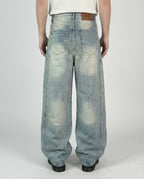 Denim Jeans ‘Hello Kitty Punk Graffiti’ Loose Fit - Light Wash