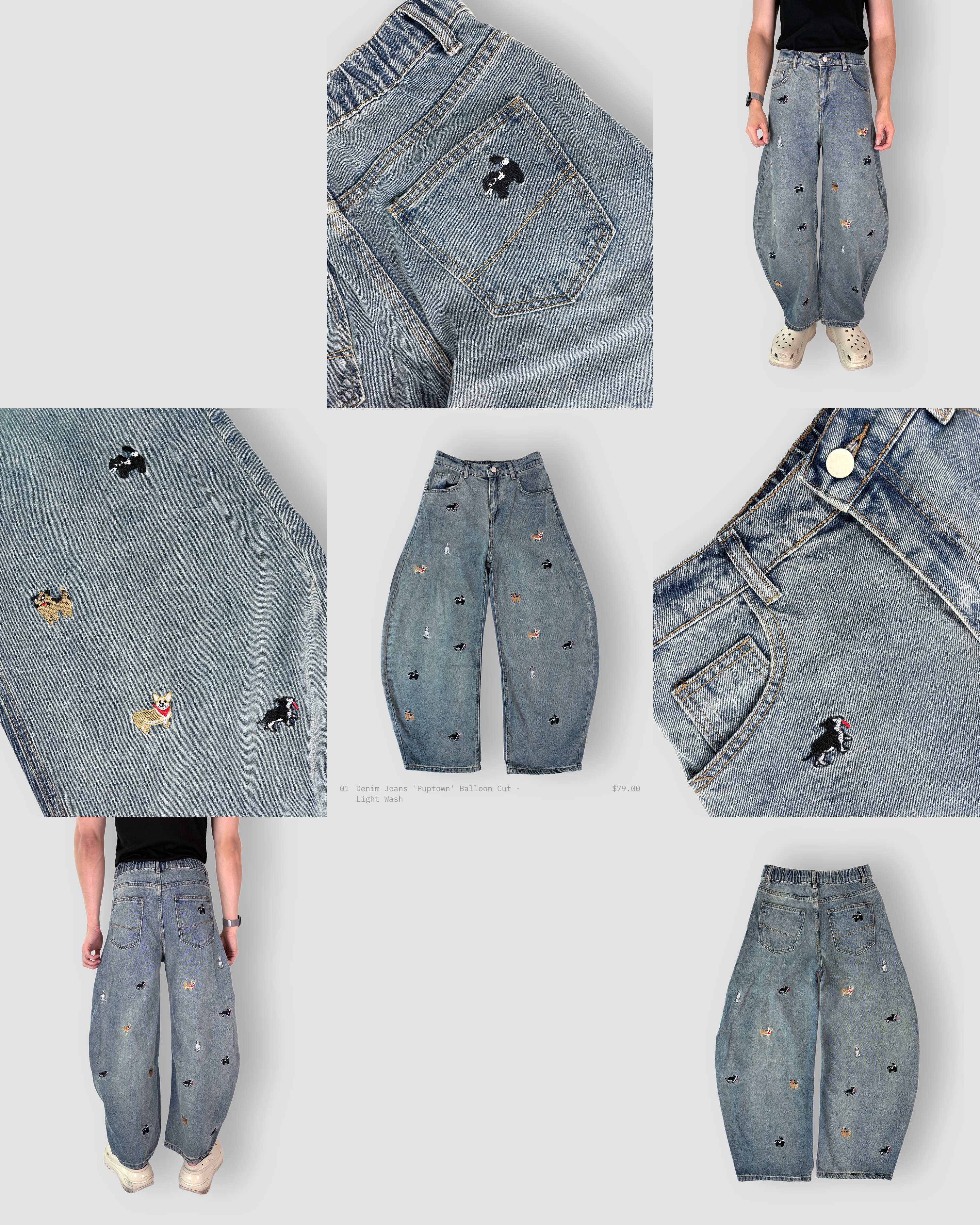 Denim Jeans 'Puptown' Balloon Cut - Light Wash