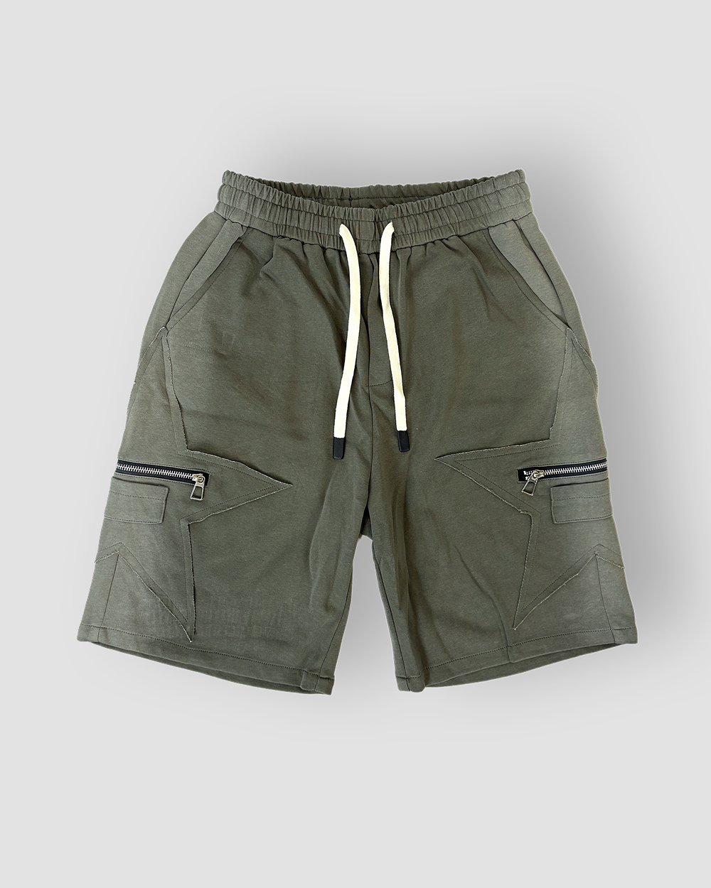 Jogger Drawstring Short ‘Stars’ Pocket Liner - Olive Green