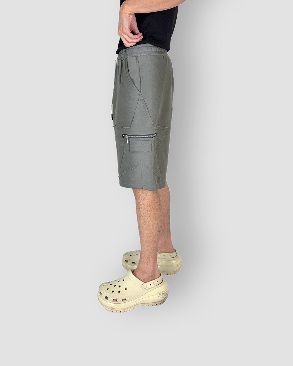Jogger Drawstring Short ‘Stars’ Pocket Liner - Olive Green