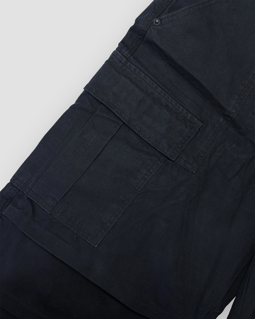 Baggy Cargo Pants with Inner Drawstring - Black