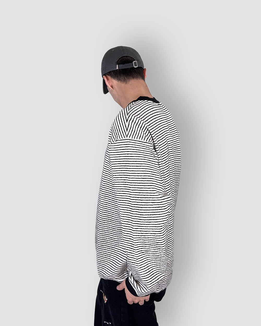Cozy Stripe Jumper - White/Black