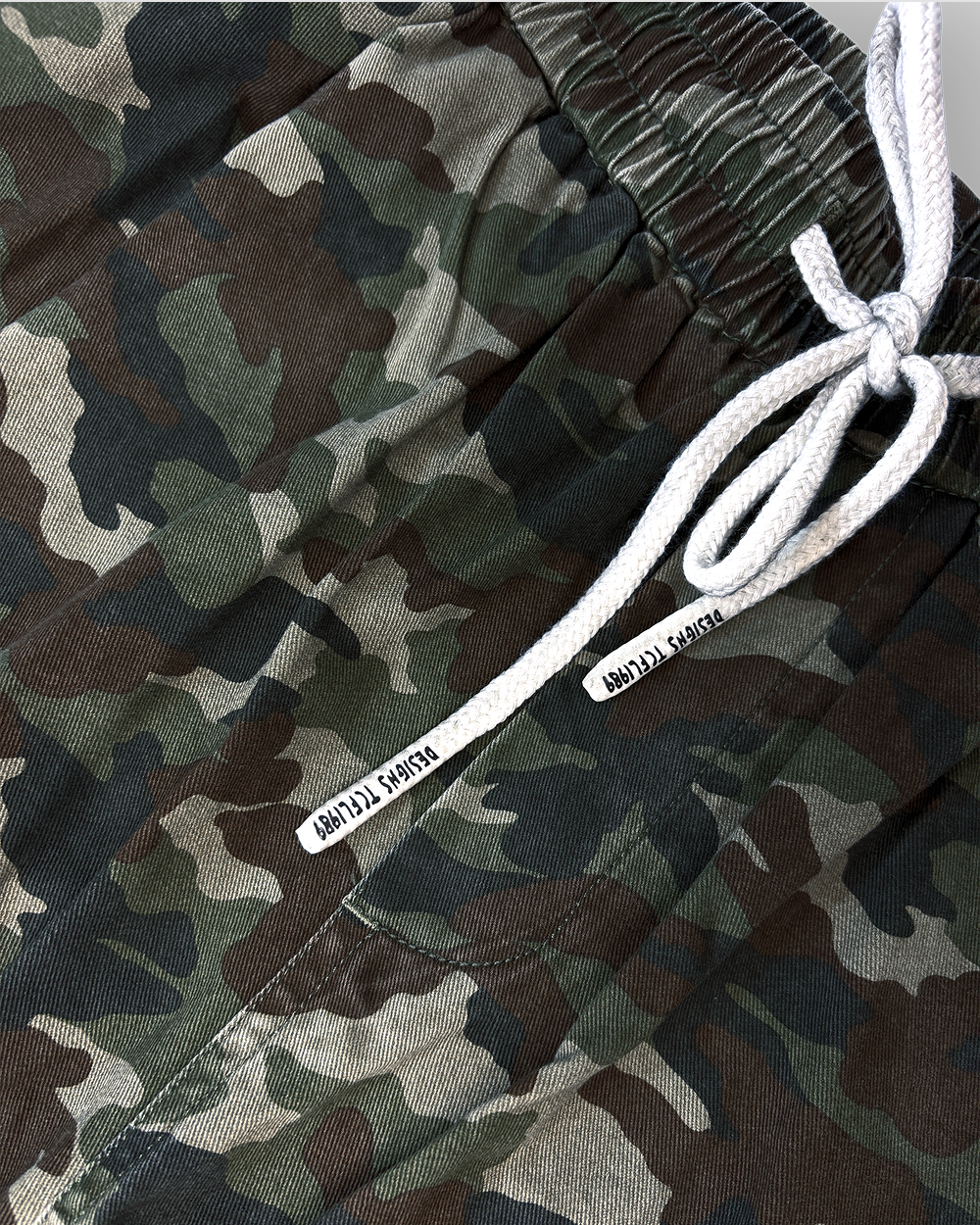 Camouflage Oversized Drawstring Pants - Forest Green