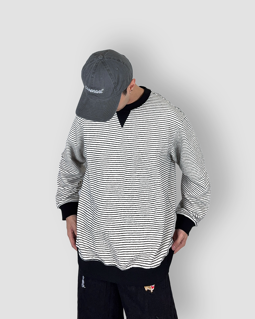 Cozy Stripe Jumper - White/Black