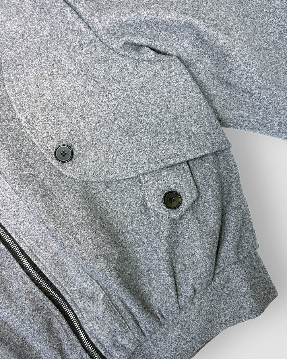 Felted Box Cut Jacket ‘Wide Shoulder’ - Light Grey