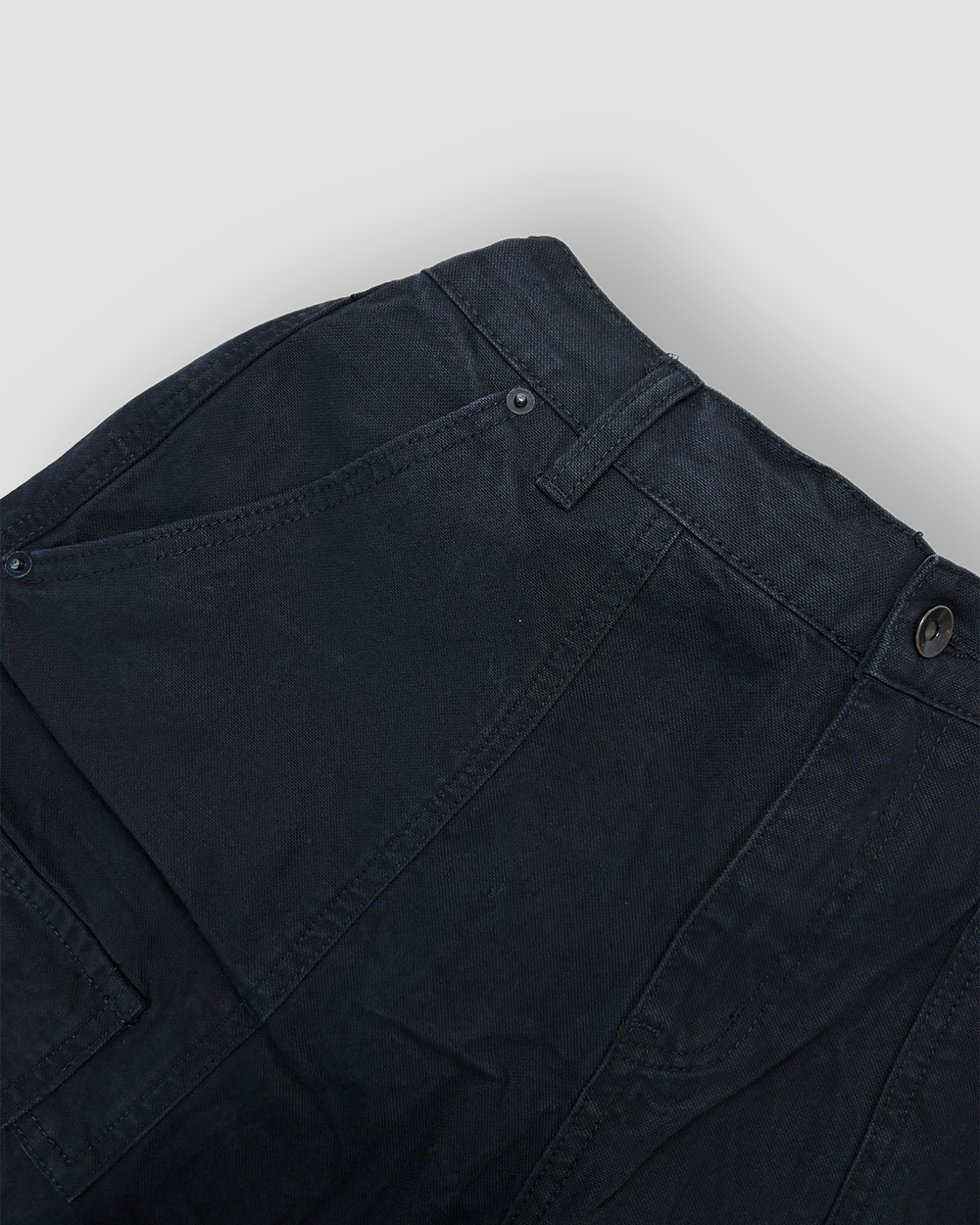 Baggy Cargo Pants with Inner Drawstring - Black