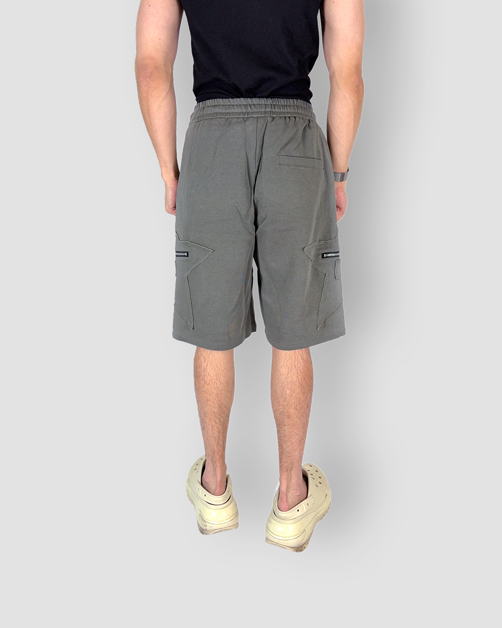 Jogger Drawstring Short ‘Stars’ Pocket Liner - Olive Green