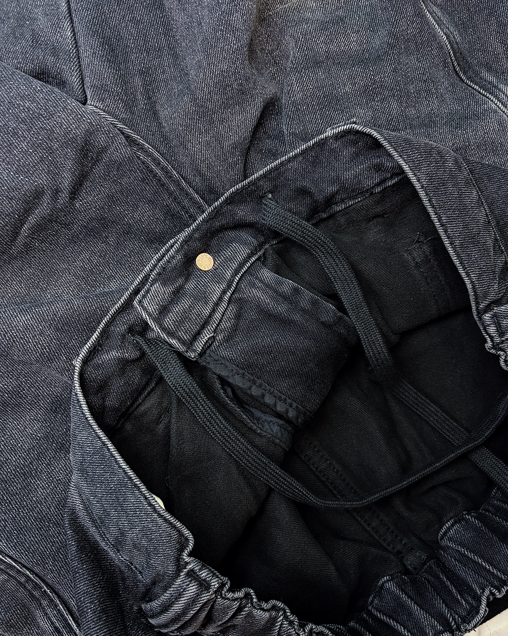 Denim Jeans ‘Liners’ Balloon Cut - Dark/Black