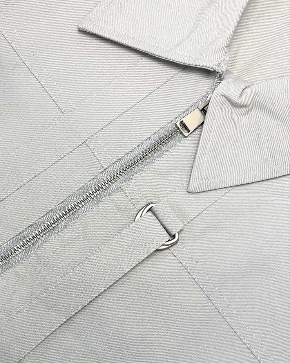 Harrington Jacket Crop Cut with Straps - Light Cream