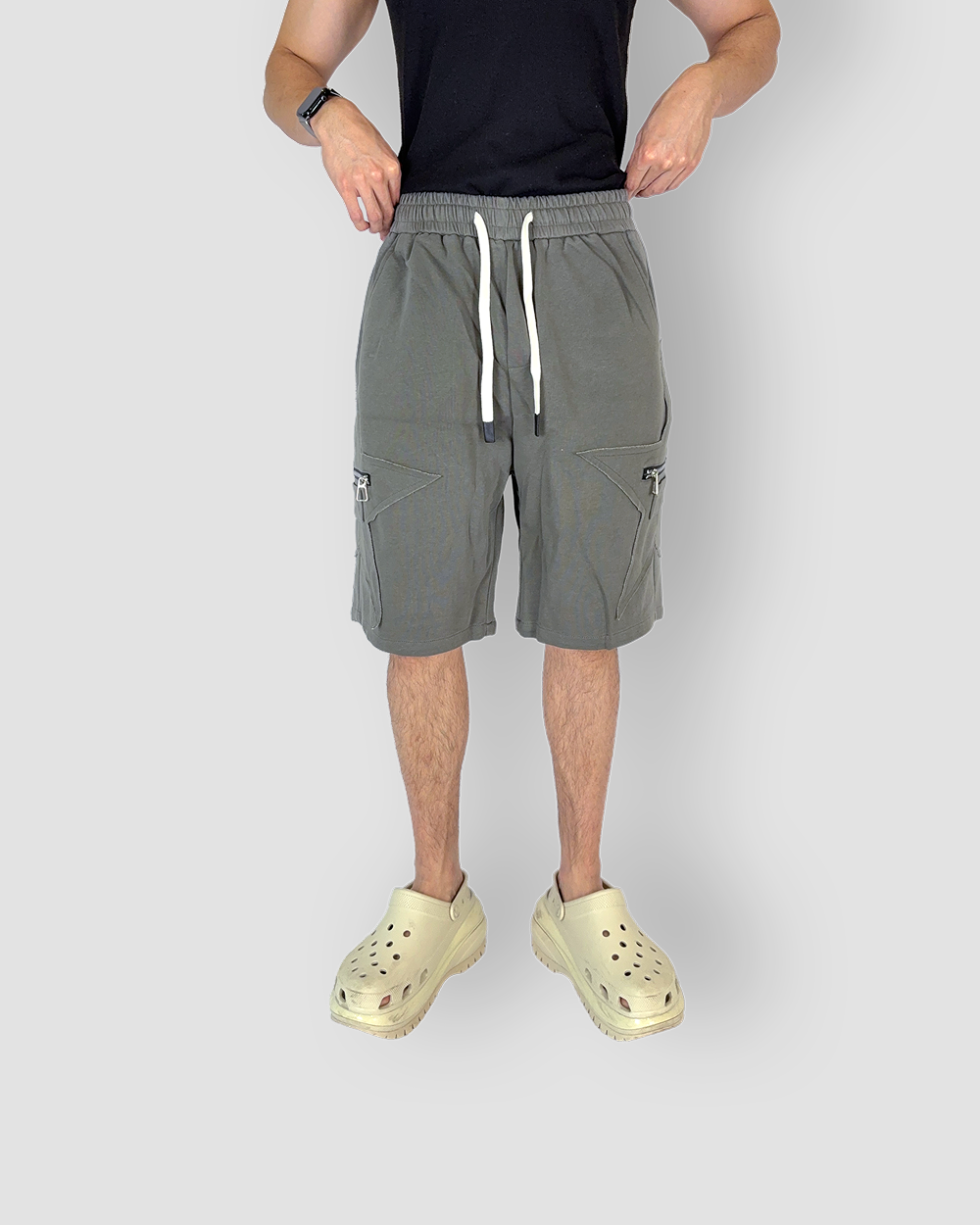 Jogger Drawstring Short ‘Stars’ Pocket Liner - Olive Green