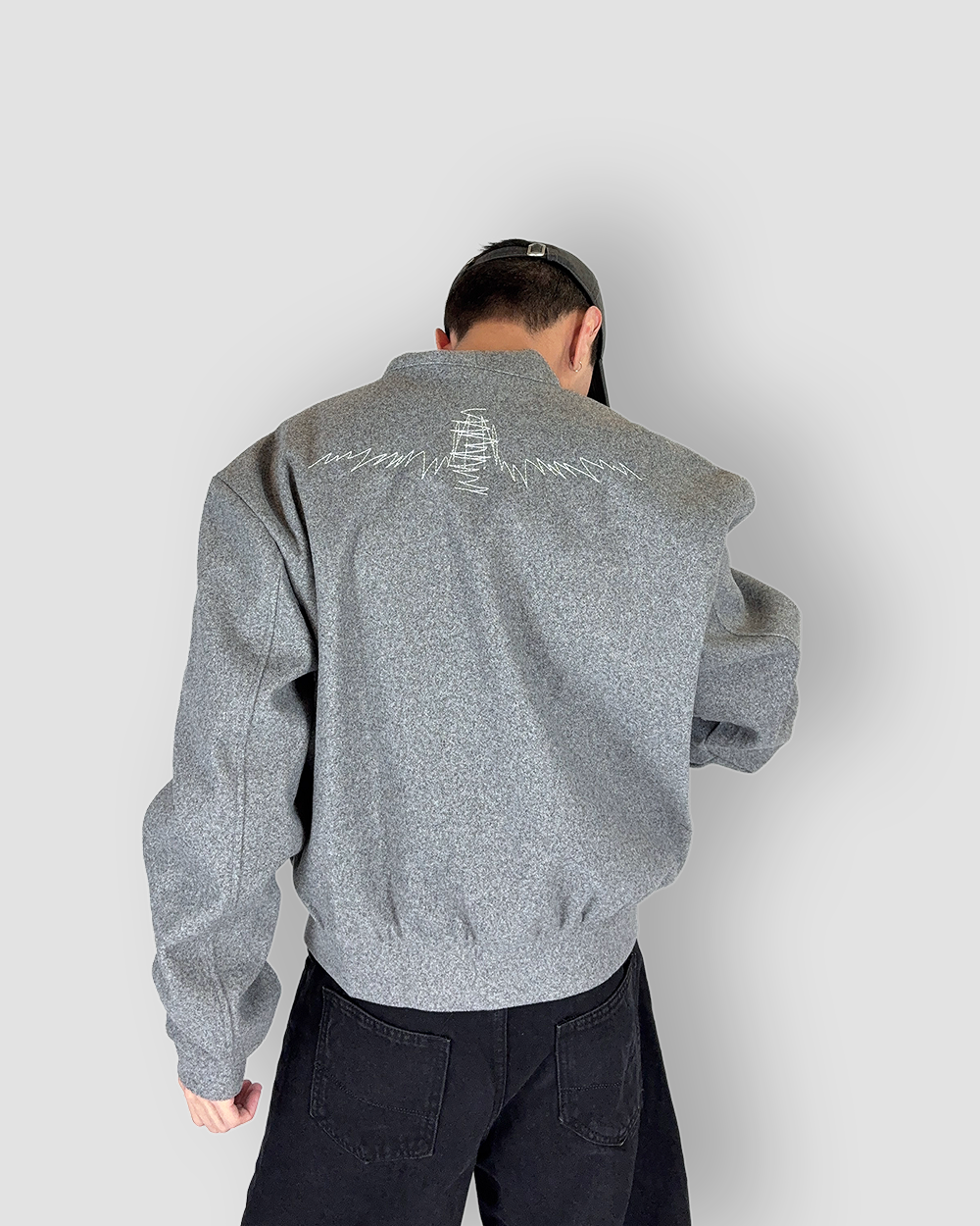 Felted Box Cut Jacket ‘Wide Shoulder’ - Light Grey