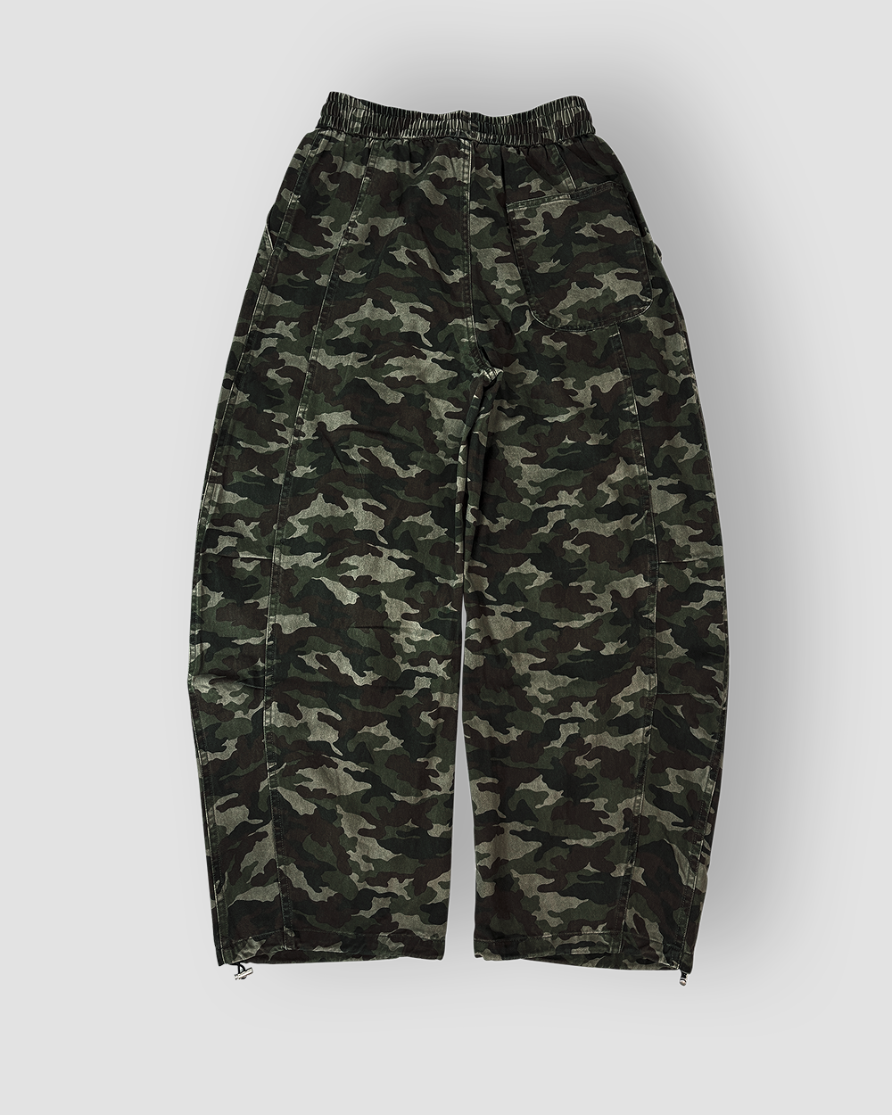 Camouflage Oversized Drawstring Pants - Forest Green