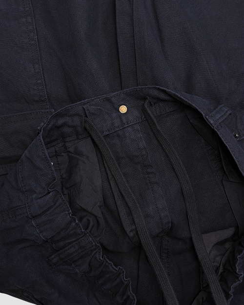 Baggy Cargo Pants with Inner Drawstring - Black